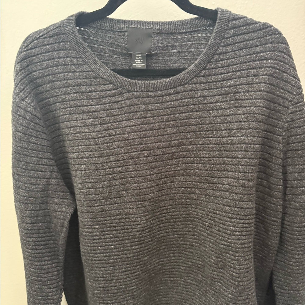 H&M Charcoal Ribbed Men’s Sweater